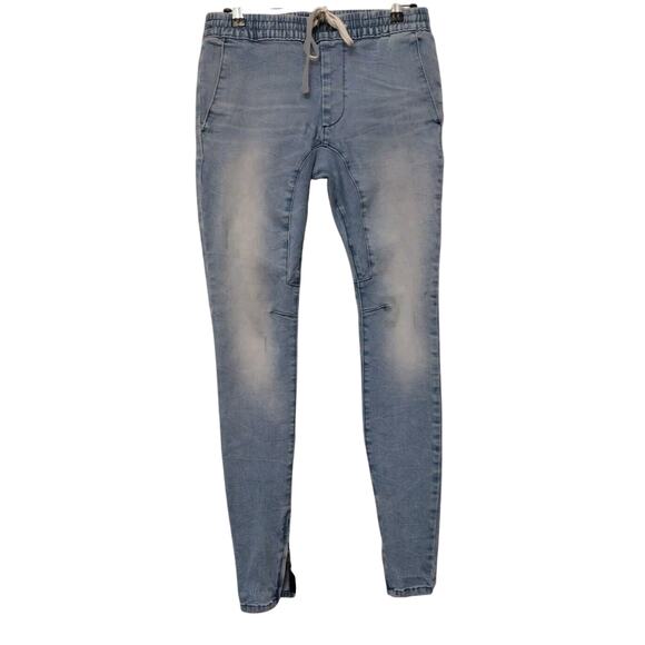 PacSun Mens Ankle Jeans Sz Sm W32x34 Low Rise Stretch Elastic Waist Skinny - Picture 1 of 10